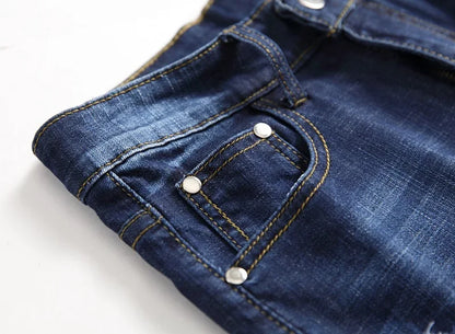 Men's Jeans Trend Denim Shorts Stretch Slim Hip Hop Classic