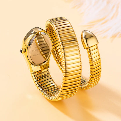 Women's Watches New Quartz Snake Shape Simple Ladies Watch Fashion Unique Strap Waterproof
