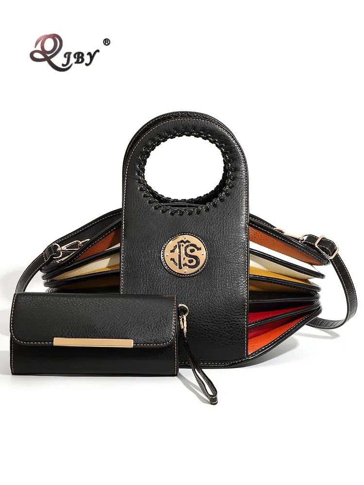 Shoulder Bag High-end Leather Purse Large Capacity Top Handle Crossbody