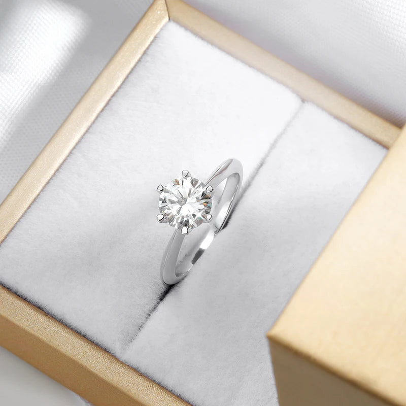 Smyoue Certified 1-5CT Moissanite Ring VVS1 Lab Diamond Solitaire Ring for Women Engagement Promise Wedding Band Jewelry Fine