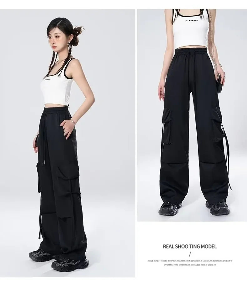 High-Waisted Cargo Pants Sweatpants Umbrella Design For Women