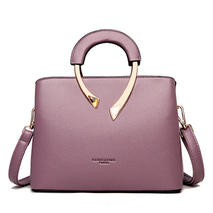 GENUINE VANDERWAH High Quality Leather Casual Tote Luxury Bags Designer Shoulder Crossbody Burgundy Gray Taro purple Burgundy-Gray-Taro purple-Blue-Black-