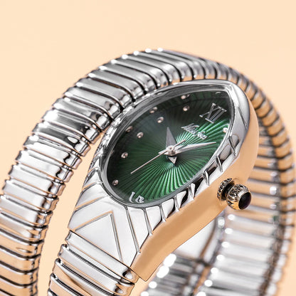 Women's Watches New Quartz Snake Shape Simple Ladies Watch Fashion Unique Strap Waterproof