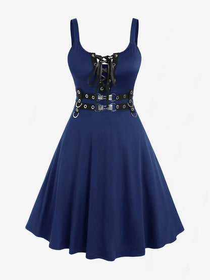 Sleeveless Wrap Gothic Vintage Swing Dress Soild Color Lace-Up Grommets High Waist Deep Green / L Deep Blue / 4XL Deep Blue / 5XL Deep Green / L-Deep Blue / 4XL-Deep Blue / 5XL-Deep Blue / XXXL-Deep Green / 5XL-Deep Green / XXXL-Deep Green / XXL-Deep Green / XL-Deep Red / 5XL-Deep Red / XXXL-Deep Red / XXL-Deep Red / XL-Deep Blue / XXL-Deep Blue / XL-Deep Blue / L-Deep Red / 4XL-Black / L-Black / XL-Black / XXL-Black / XXXL-Deep Red / L-Black / 4XL-Black / 5XL-Deep Green / 4XL-