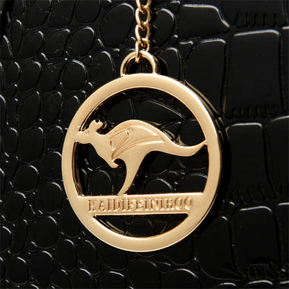 Luxury Patent Leather Handbags for Women Designer Crocodile Pattern Women's Shoulder Crossbody