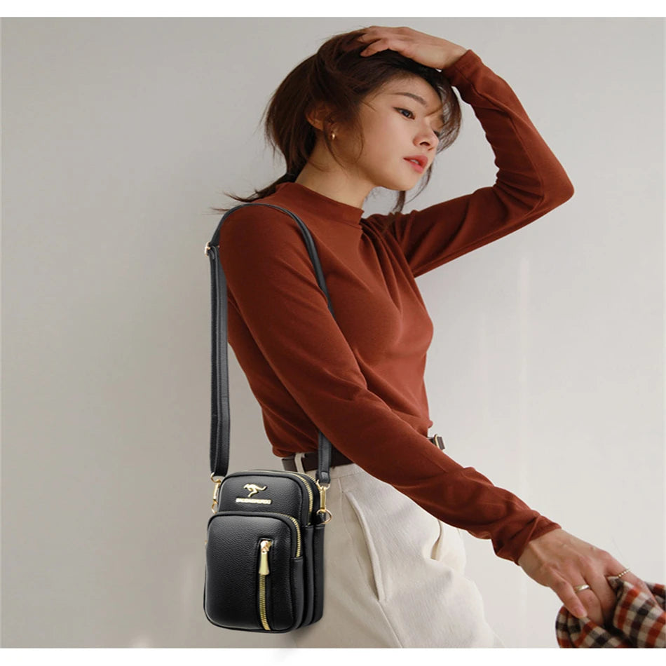 Ladies New Trendy Pu Leather Shoulder Bags Luxury Designer Simple Small Purse