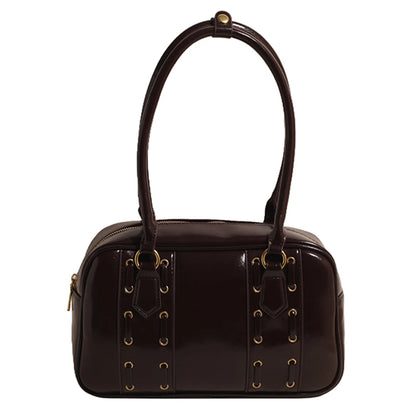 Shoulder Bags for Women PU Leather Female Boston Tote Bag Solid Color Handbags Purse Shoulder Purse Commute Tote Bag