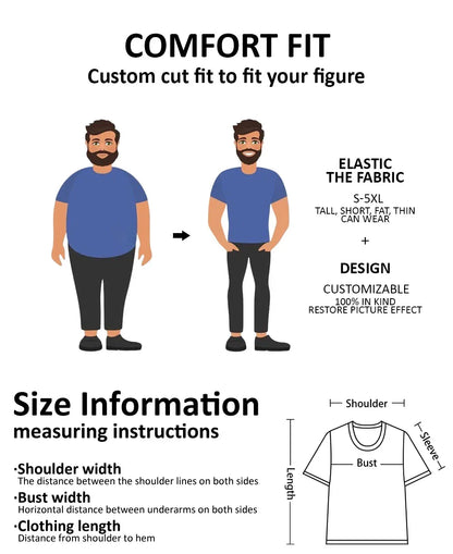 Classic Summer Men's T-shirt Loose Street Stripe Print Short Sleeve Round Neck