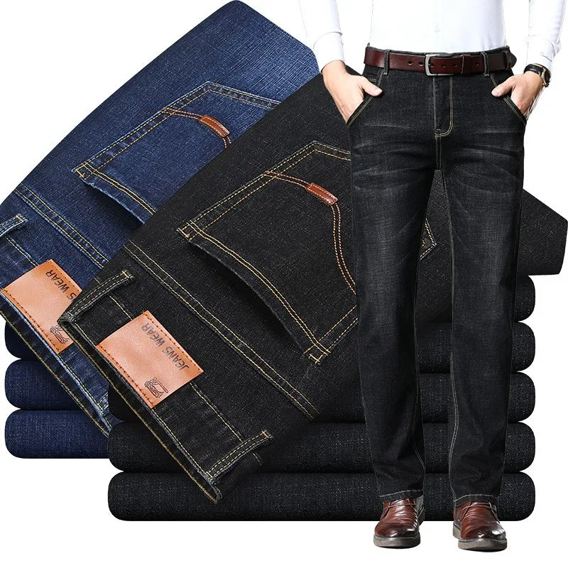 Stretch Slim Fit Pants Comfortable Soft Straight Casual Denim