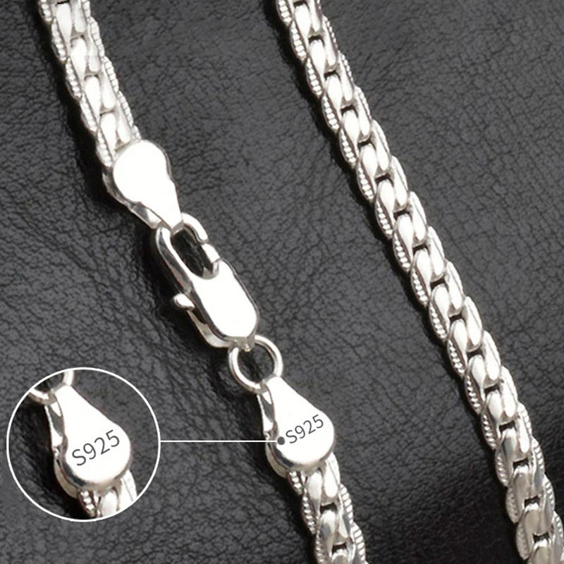 18K Gold/Silver Color 6mm Necklace 8/18/20/24 Inch Chain For Woman Men Gold / 60cm 24inches Gold / 55cm 22inches Gold / 50cm 20inches Gold / 60cm 24inches-Gold / 55cm 22inches-Gold / 50cm 20inches-Gold / 45cm 18inches-Silver / 50cm 20inches-Silver / 45cm 18inches-Silver / 40cm 16inches-Silver / 20cm bracelet-Gold / 40cm 16inches-Gold / 20cm bracelet-Silver / 60cm 24inches-Silver / 55cm 22inches-