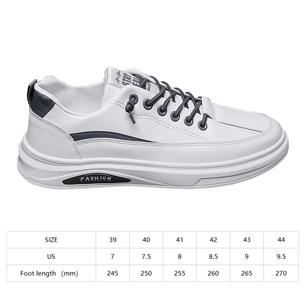 Mens Sports Sneakers Non-Slip PU Leather Walking Sneakers Wear-Resistant Lightweight