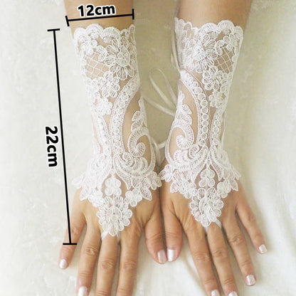 Fingerless Gloves Lace White Black High Quality Gloves