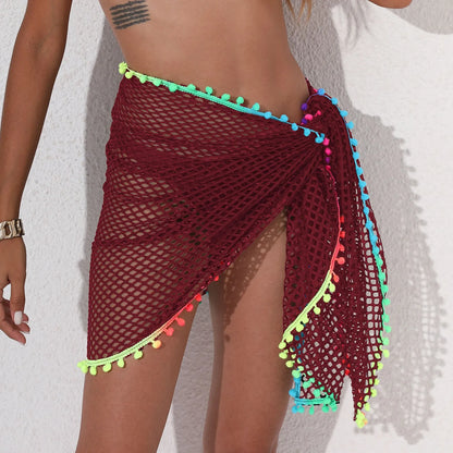 Beach Cover Ups For Women Sarong Sheer Bikini Chiffon Wraps Skirts For Swimwear