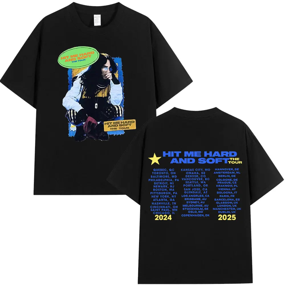 Hit Me Hard and Soft Tour 2024-2025 T Shirt Men Women Fashion Hip Hop T Shirts Cotton Loose Cozy Short Sleeve T-shirts Fans Gift