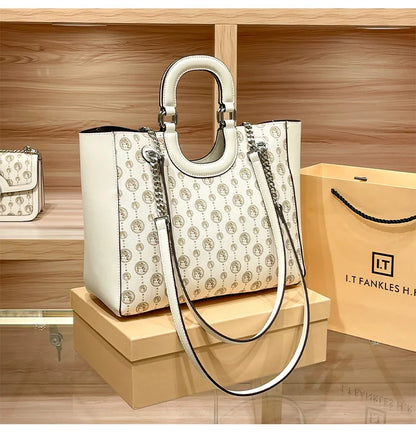 Light luxury brand designer high-end texture retro shoulder crossbody bag with l