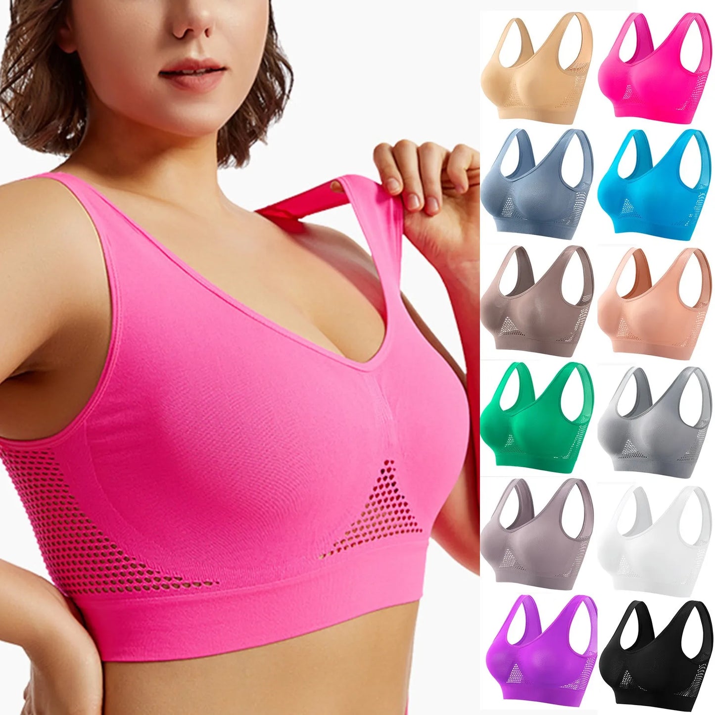 Sports Bra Shockproof Running Fitness Anti-sagging Upper Soft Support High-strength Women's Yoga Vest