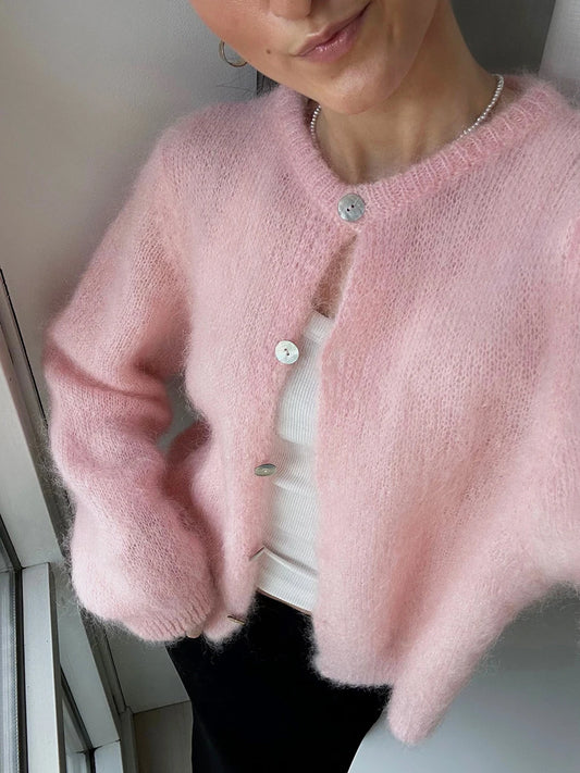 Ladies V-Neck Button Up Cardigan Cozy Lightweight Knit Sweater with Pockets