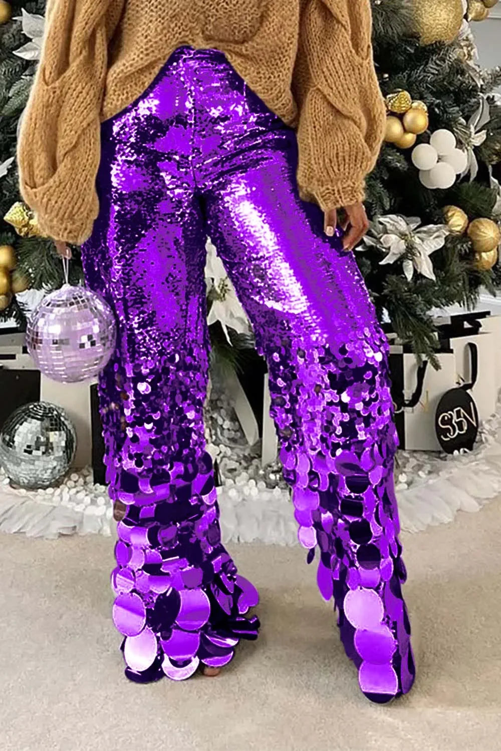 Plus Size Party Pant Silver Straight Leg Asymmetrical Sequin Pant High Waist Flare Pant Trousers Spring Silver / XL Silver / L Gold / 5XL Silver / XL-Silver / L-Gold / 5XL-Gold / 4XL-Gold / XL-Gold / L-Gold / XXXL-Gold / XXL-Silver / XXXL-Silver / XXL-Silver / 5XL-Silver / 4XL-