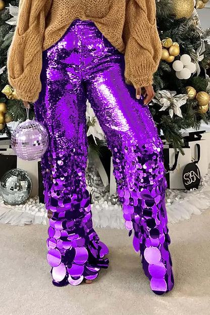 Plus Size Party Pant Silver Straight Leg Asymmetrical Sequin Pant High Waist Flare Pant Trousers Spring Silver / XL Silver / L Gold / 5XL Silver / XL-Silver / L-Gold / 5XL-Gold / 4XL-Gold / XL-Gold / L-Gold / XXXL-Gold / XXL-Silver / XXXL-Silver / XXL-Silver / 5XL-Silver / 4XL-