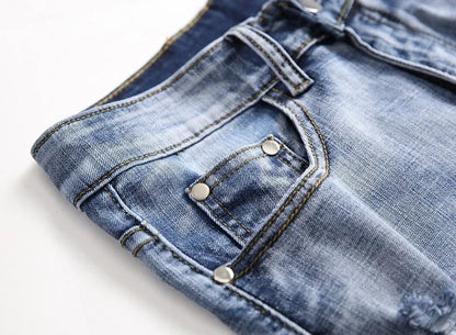 Men's Jeans Trend Denim Shorts Stretch Slim Hip Hop Classic