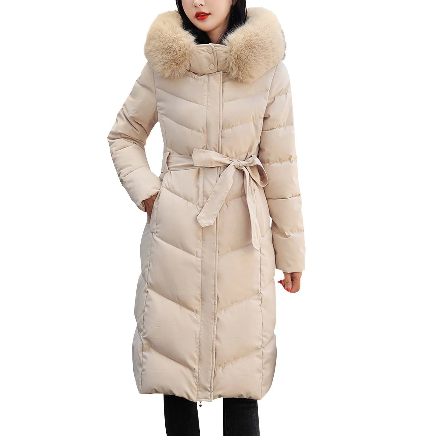 Women'S Winter Jackets Parkas 2024 Women Casual Solid Coat Jacket Hooded Pocket Reversible Wear Zipper Pocket Jaqueta Feminina