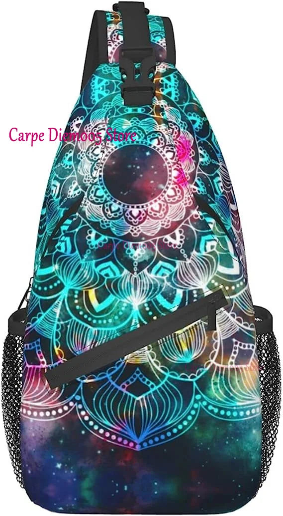 Sling Bag Watercolor Boho Dreamcatcher Daypack Crossbody Shoulder Backpack