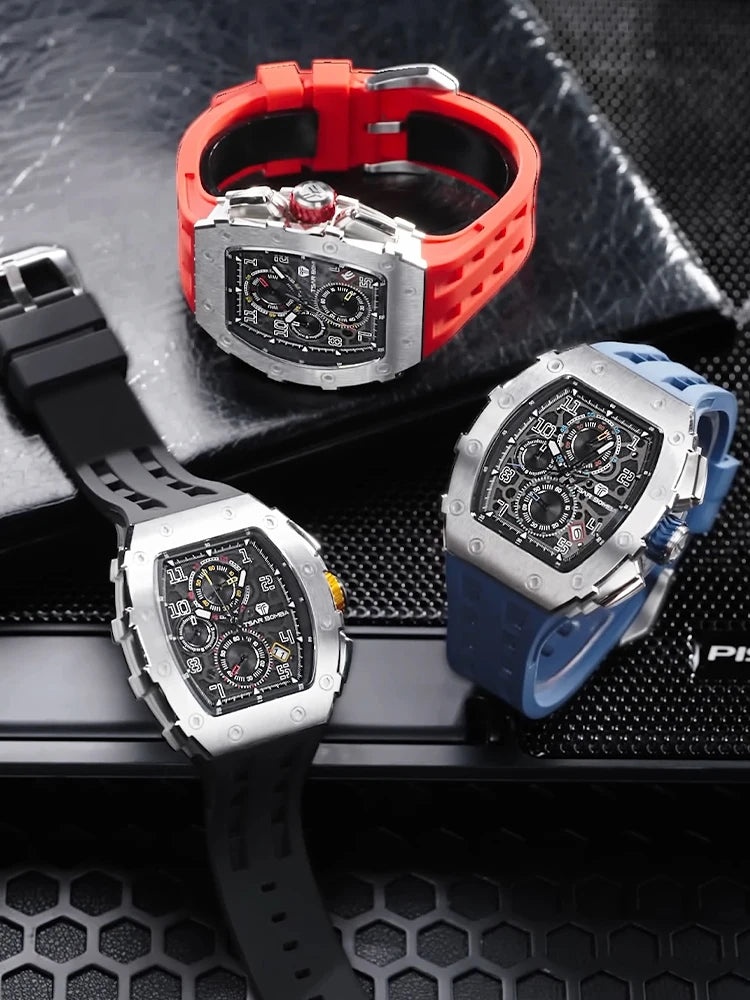 Luxury Brand Tonneau Design Waterproof Clock Stainless Steel Wristwatch Rectangle