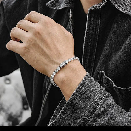 Real Moissanite Tennis Bracelet for Women Men 2.5-6.5mm Lab Diamond Bangle with Certificates 925 Sterling Silver Fine Jewelry