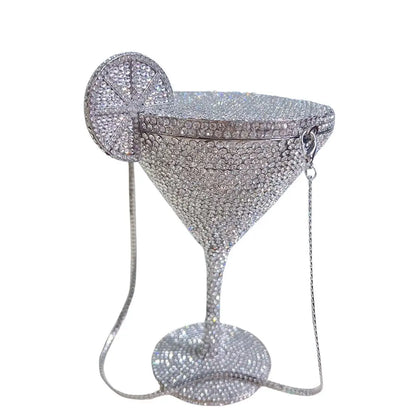 Jewels Martini purse Diamond Evening Purses Crystals Bridal Handbag Dinner Purses Rhinestone Party Clutch Bags