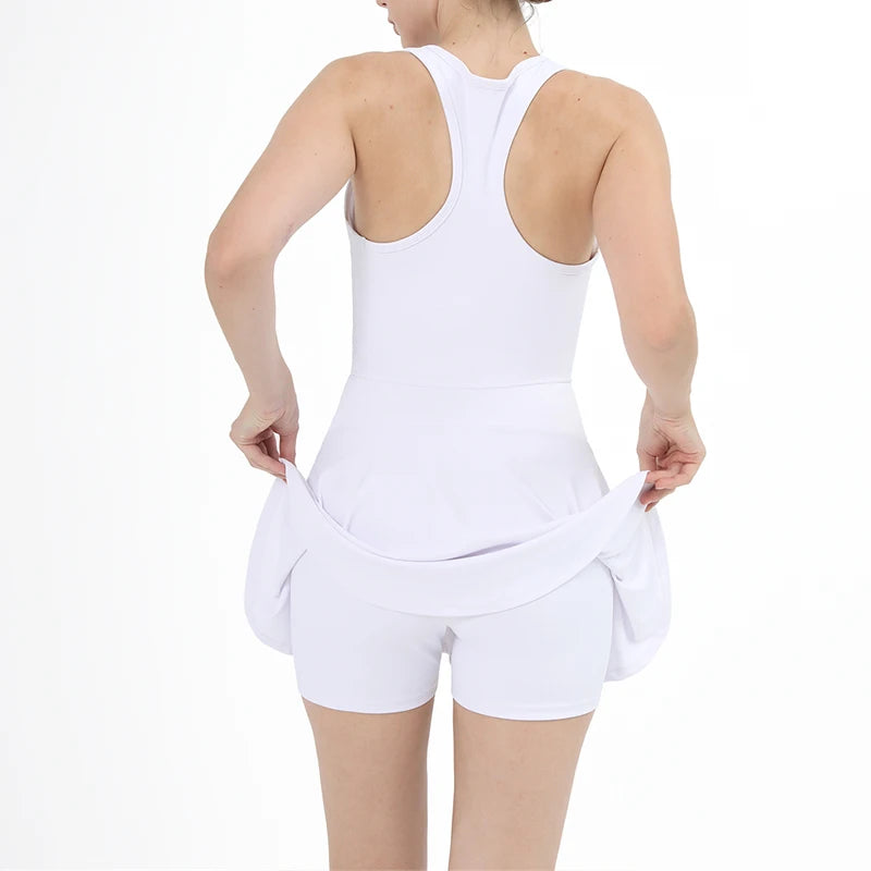 Women's Tracksuit Yoga Tennis Skirt Sets Short Sports Suit Gym Outfit Sexy Fitness Sportswear Golf Dress 2 Piece Workout Clothes