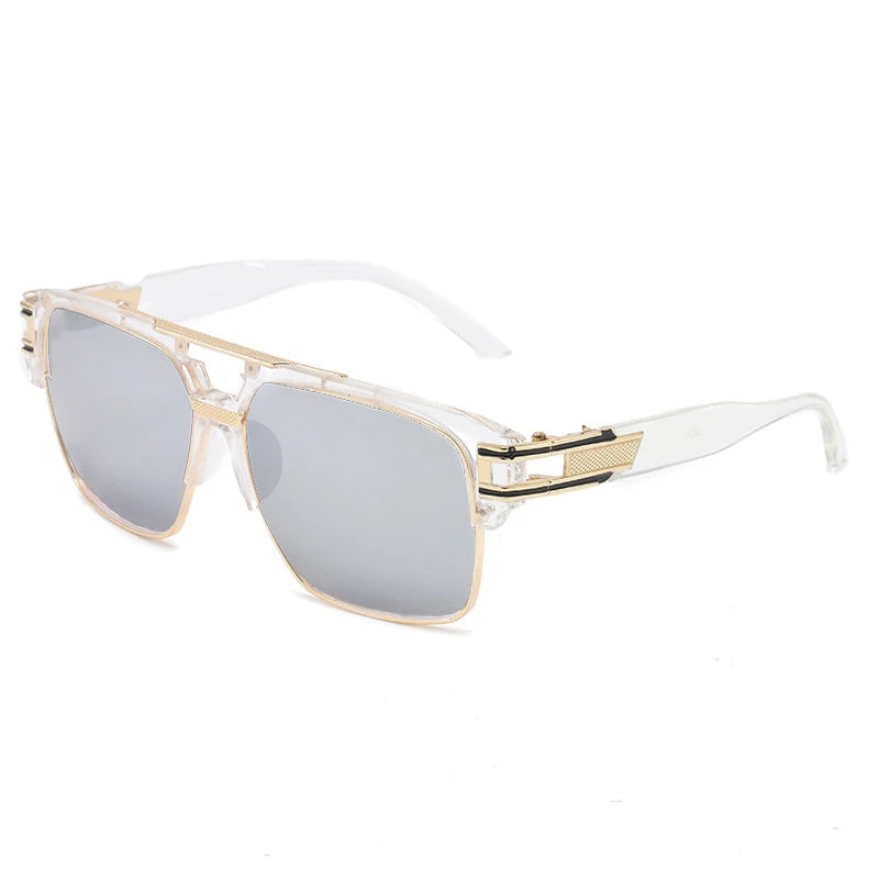 Men Sunglasses Glamour Mirrored Retro Vintage Square Designer Shades Unisex