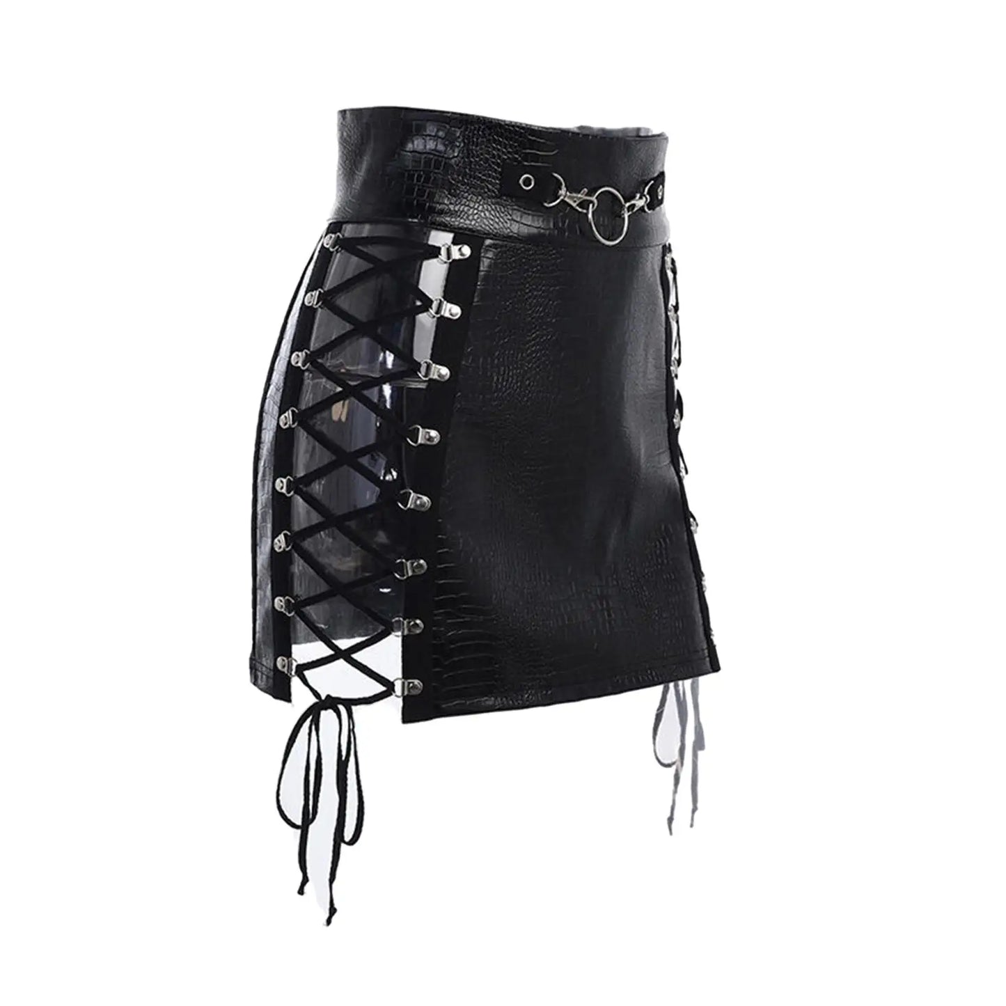 Women' Skirt Faux Lace up  Slim Leather Bodycon Darkness Style Night Club Hip Skirt