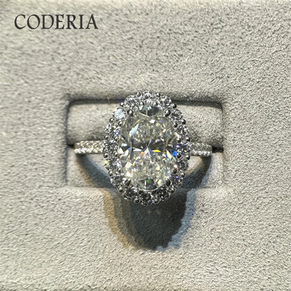 18K White Gold Plated D Color 8*12mm 4.5CT Moissanite 925 Sterling Silver Ring Women Wedding Diamond Finger Band Luxury Jewelry