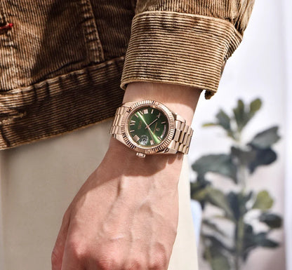 Rose Gold Luxury Automatic Watch For Men Mechanical Wristwatches Sapphire Mirror Clock Gift Man