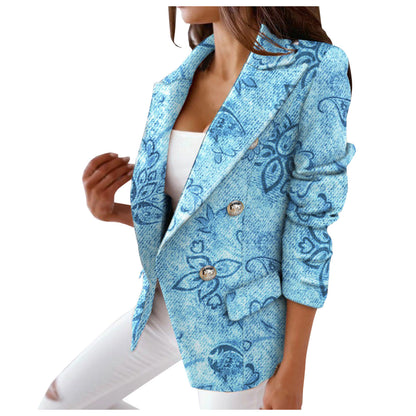 New In Outwears Printed Faux Wool Thin Coat Trench Jacket Ladies Long Overcoat Outwear Fashion Woman Blazer 2022 Abrigo Mujer
