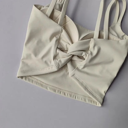 Women's Sports Bras Fitness Top, Push Up Fixed Pad, Yoga Bra, Back knotted Underwear, Running Vest, Gym Tops