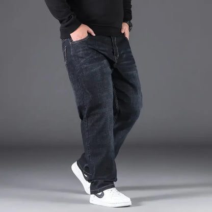 Men Straight Denim Pants Loose Baggy Jeans Male Streetwear Casual Pants