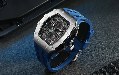 Luxury Brand Tonneau Design Waterproof Clock Stainless Steel Wristwatch Rectangle