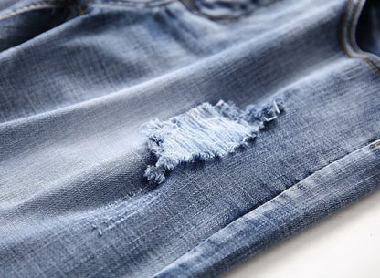 Men's Jeans Trend Denim Shorts Stretch Slim Hip Hop Classic