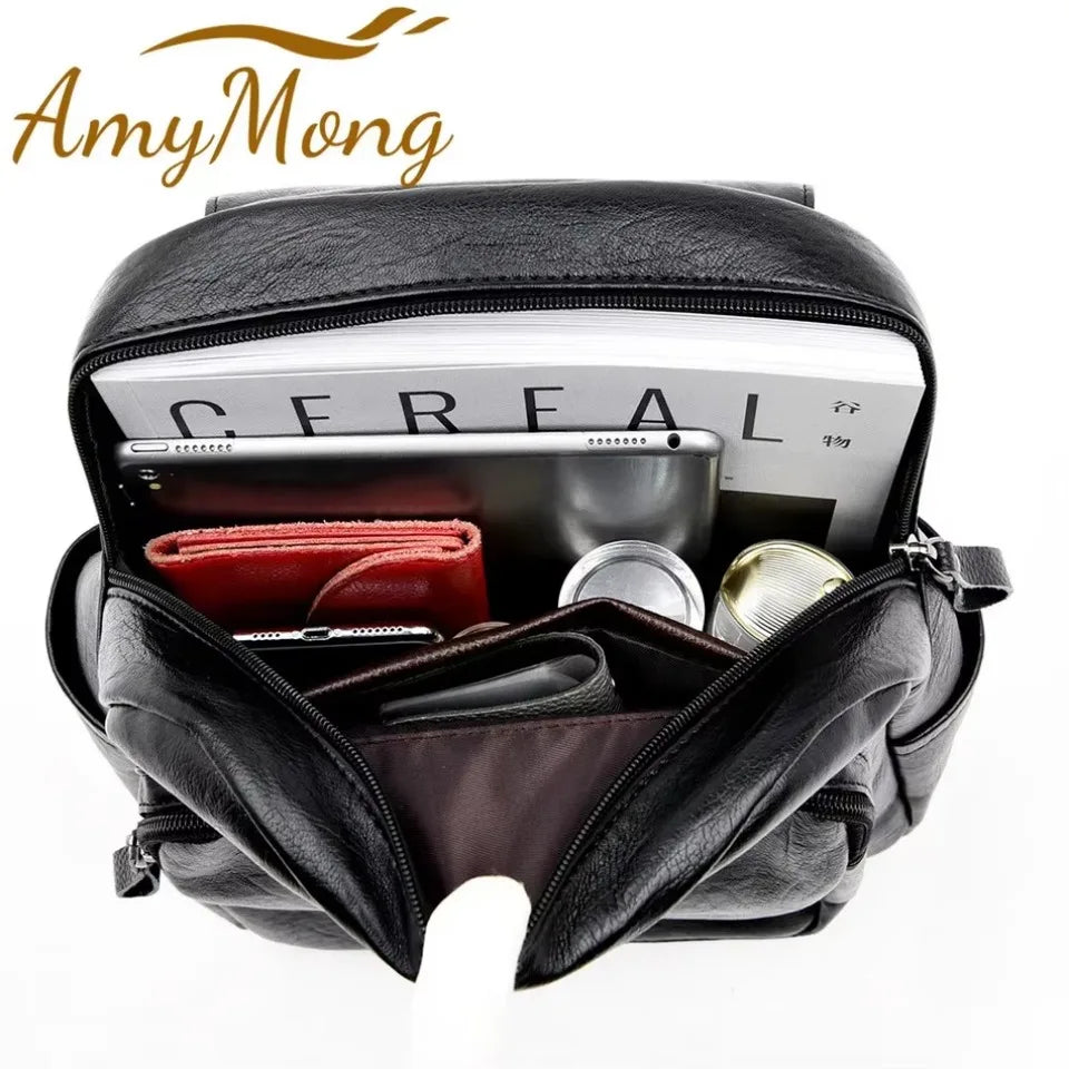 Large Capacity Travel Back Pack Rucksacks Mochila Women Backpack Female Leather Bagpack