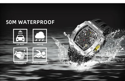 Luxury Brand Tonneau Design Waterproof Clock Stainless Steel Wristwatch Rectangle
