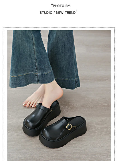 Thick Slippers Casual Shoes 1 Slip-on Baotou Half Slip-on Shoes
