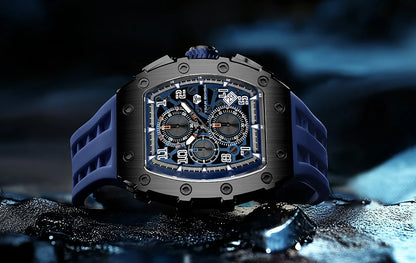 Luxury Brand Tonneau Design Waterproof Clock Stainless Steel Wristwatch Rectangle