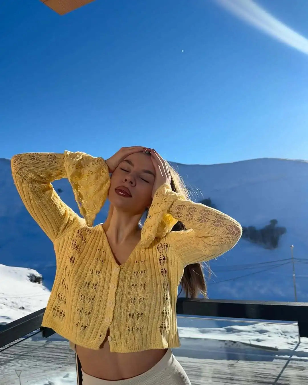 Hollow Knitted Cardigan Women's Solid Long Sleeve V Neck Short Sweater Top Female Crochet Yellow / S White / L White / M Yellow / S-White / L-White / M-White / S-Brown / L-Brown / M-Brown / S-Pink / L-Pink / M-Pink / S-Yellow / L-Yellow / M-Wine Red / L-Wine Red / M-Wine Red / S-Blue / L-Blue / M-Blue / S-