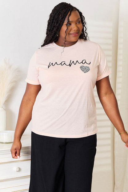 Simply Love MAMA Heart Graphic T-Shirt - Fashionqueene.com-Simply Love MAMA Heart Graphic T-Shirt