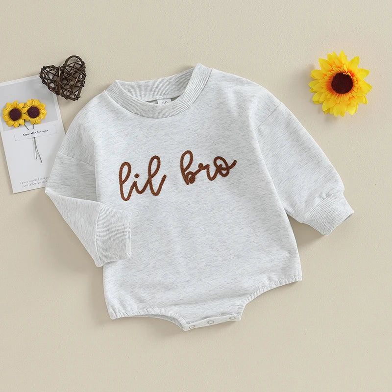 Toddler Baby Boy Long Sleeve Sweatshirt - Fashionqueene.com-2023-09-09 Lioraitiin Toddler Baby Boy Long Sleeve Sweatshirt Crewneck Pullover Sweater Tops Bro Matching Outfit Baby Clothes