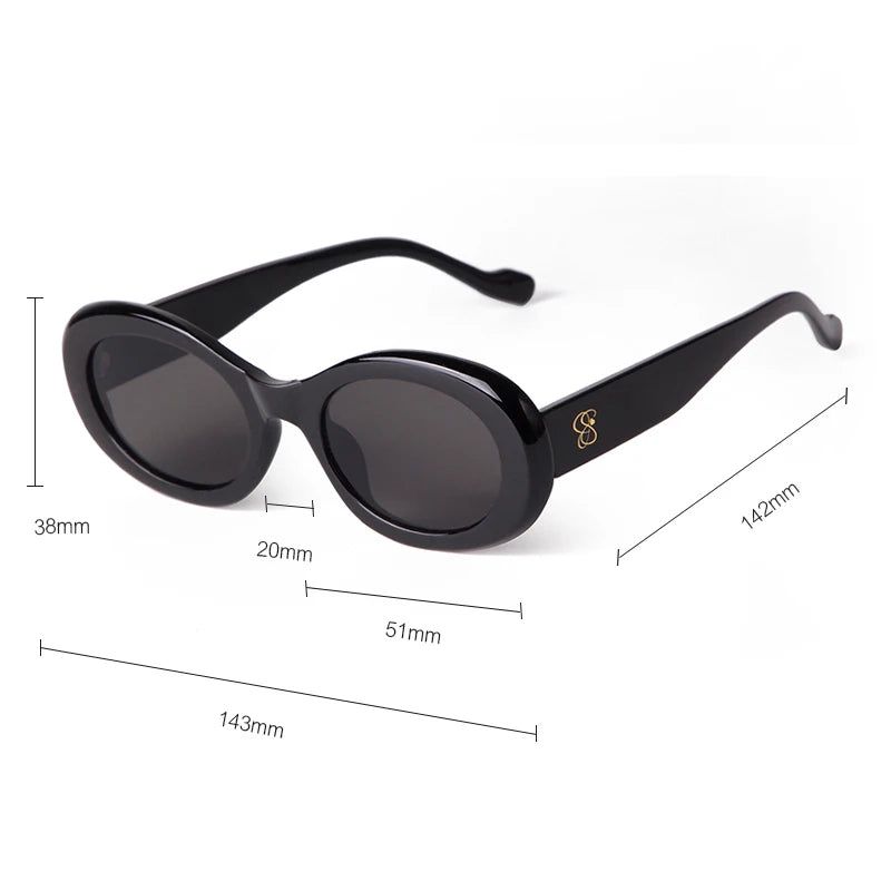 Tortoise Shell Oval Sunglasses Gradient Brown Lens - Fashionqueene.com-oval sunglasses