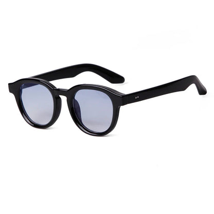 Trend Square Sunglasses Women Sun Glasses Brand Designer Rivets Round Gradient Blue Frame Men Shades Eyewear Oculos De Sol UV400 - Fashionqueene.com-square sunglasses