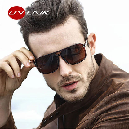 UVLAIK Rectangle Polarized Sunglasses Men Oversized Mirror Driving Sun Glasses Brand Designer Driver Sunglass UV400 Goggles - Fashionqueene.com-rectangle sunglasses