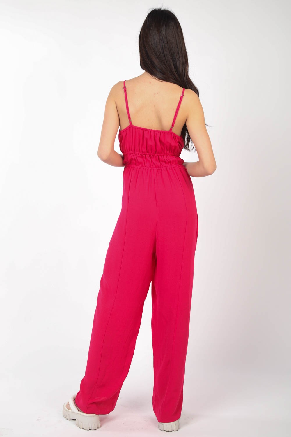 VERY J Pintuck Detail Woven Sleeveless Jumpsuit - Fashionqueene.com-VERY J Pintuck Detail Woven Sleeveless Jumpsuit